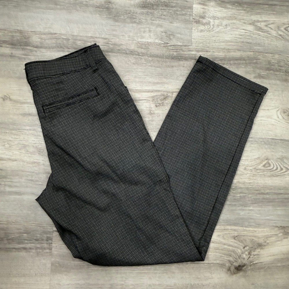 Lee Womens Relaxed Fit‎ Straight Leg Mid Rise Micro Check Dress Pants Size 6M